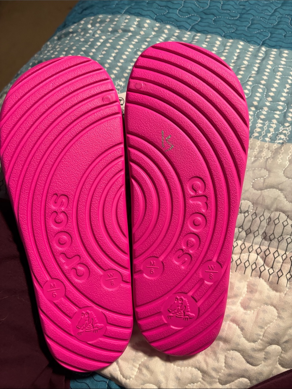 CROCS Hot Pink Slide Sandals - Women's Easy Slip-On - Picture 2 of 4